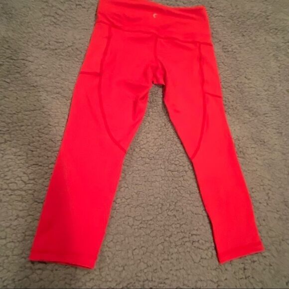 ZYIA Red Cropped Capris Workout Sz 6/8 Side Pocket - Picture 8 of 11